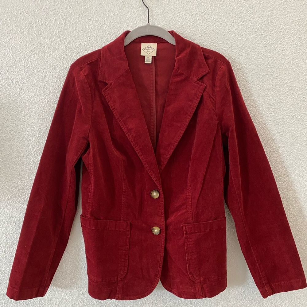 Red corduroy jacket. Size Medium. Practically new.